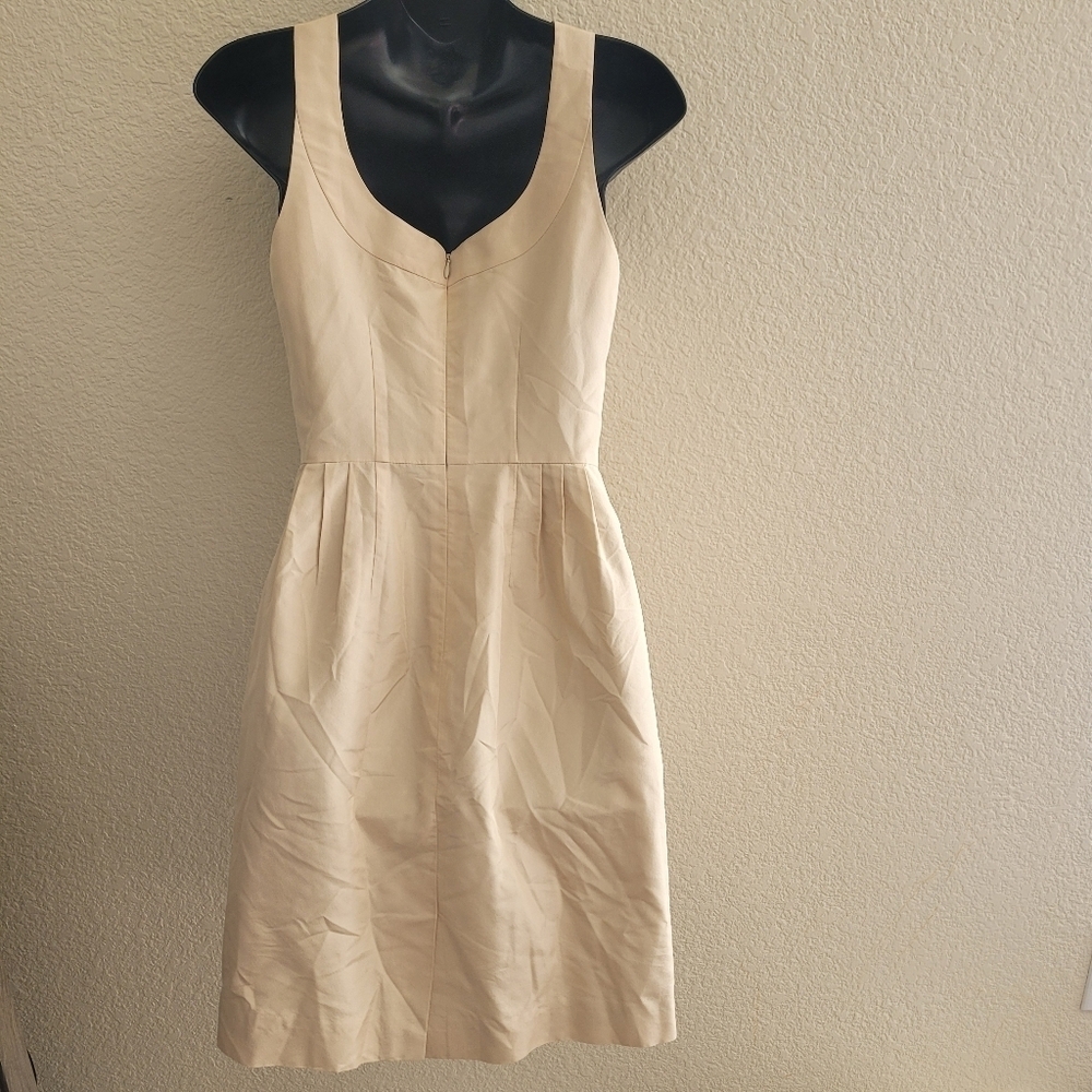 J Crew Lexie Faille Silk Cream Dress size 0 - Picture 4 of 8